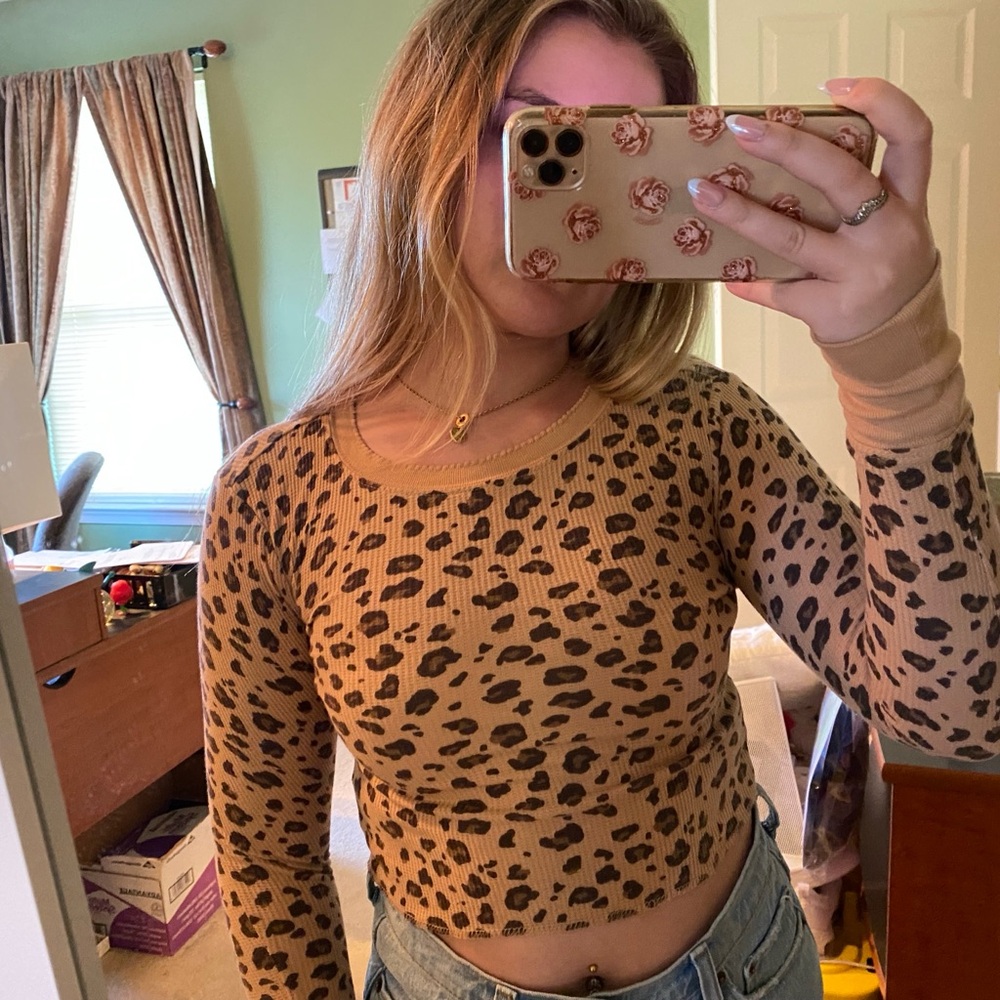 Pacsun Leopard Print Long Sleeve Top
